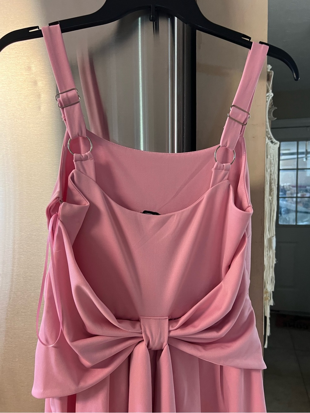 White Birch LoveShackFancy Inspired Spin Bow Back Mini Dress Pink Size Small - Picture 5 of 10
